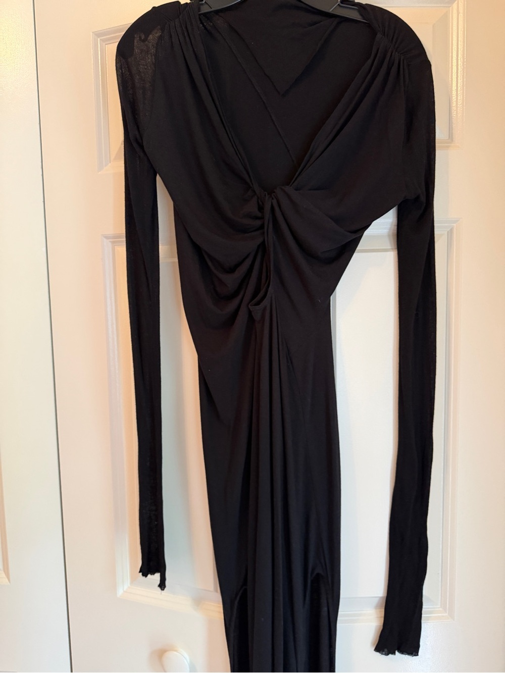 Rick Owens Jade Open Back Jersey Gown with Slits - Picture 4 of 9